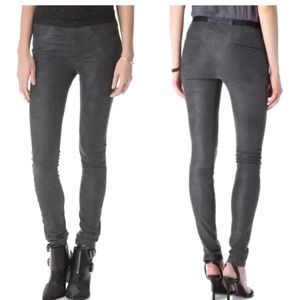 Helmut Lang Grey Suede Leggings